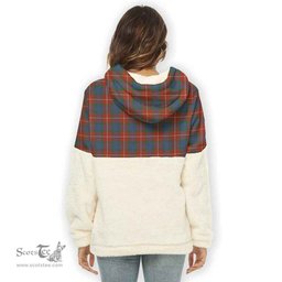 Scottish Fraser Ancient Clan Tartan Flannel Hoodie Women - Classic Scottish Plaid Tartan Plaid