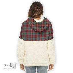 Scottish Crawford Modern Clan Tartan Flannel Hoodie Women - Classic Scottish Plaid Tartan Plaid
