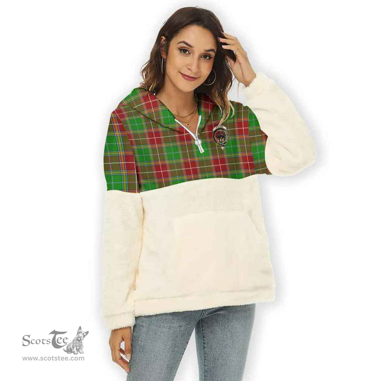 Scottish Baxter Clan Tartan Flannel Hoodie Women - Crest Classic Scottish Plaid Tartan Plaid