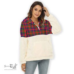 Scottish Gow (of Skeoch) Clan Tartan Flannel Hoodie Women - Crest Classic Scottish Plaid Tartan Plaid