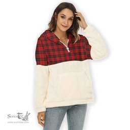 Scottish Ettrick District Clan Tartan Flannel Hoodie Women - Classic Scottish Plaid Tartan Plaid