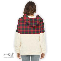 Scottish Charteris (Earl of Wemyss) Clan Tartan Flannel Hoodie Women - Crest Classic Scottish Plaid Tartan Plaid