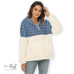 Scottish Elliot Ancient Clan Tartan Flannel Hoodie Women - Classic Scottish Plaid Tartan Plaid