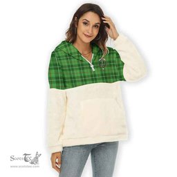 Scottish Blane Clan Tartan Flannel Hoodie Women - Crest Classic Scottish Plaid Tartan Plaid
