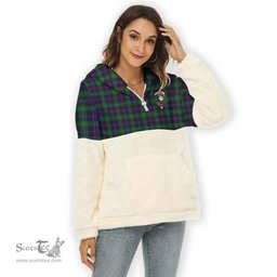 Scottish Campbell Clan Tartan Flannel Hoodie Women - Crest Classic Scottish Plaid Tartan Plaid