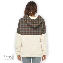 Scottish Fergusson Weathered Clan Tartan Flannel Hoodie Women - Classic Scottish Plaid Tartan Plaid