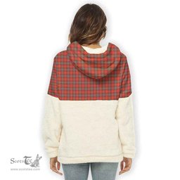 Scottish Fraser Weathered Clan Tartan Flannel Hoodie Women - Classic Scottish Plaid Tartan Plaid