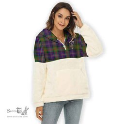 Scottish Chalmers Clan Tartan Flannel Hoodie Women - Crest Classic Scottish Plaid Tartan Plaid