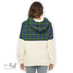 Scottish Gordon Clan Tartan Flannel Hoodie Women - Crest Classic Scottish Plaid Tartan Plaid