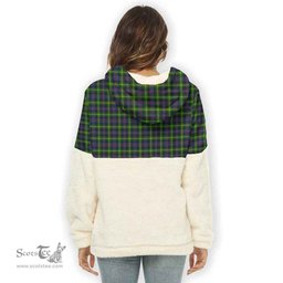 Scottish Farquharson Modern Clan Tartan Flannel Hoodie Women - Classic Scottish Plaid Tartan Plaid