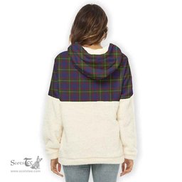 Scottish Durie Clan Tartan Flannel Hoodie Women - Crest Classic Scottish Plaid Tartan Plaid