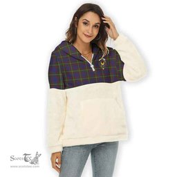 Scottish Durie Clan Tartan Flannel Hoodie Women - Crest Classic Scottish Plaid Tartan Plaid
