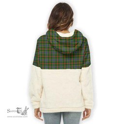 Scottish Bisset Clan Tartan Flannel Hoodie Women - Classic Scottish Plaid Tartan Plaid