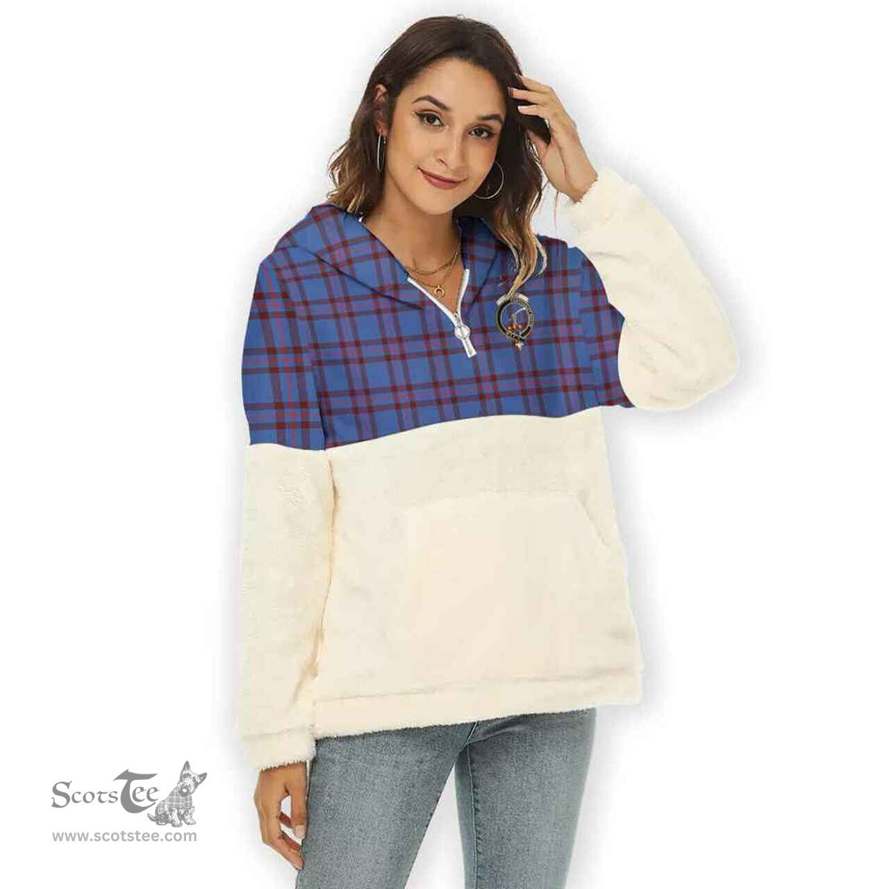 Scottish Elliot Clan Tartan Flannel Hoodie Women - Crest Classic Scottish Plaid Tartan Plaid