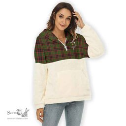 Scottish Buchan Clan Tartan Flannel Hoodie Women - Crest Classic Scottish Plaid Tartan Plaid