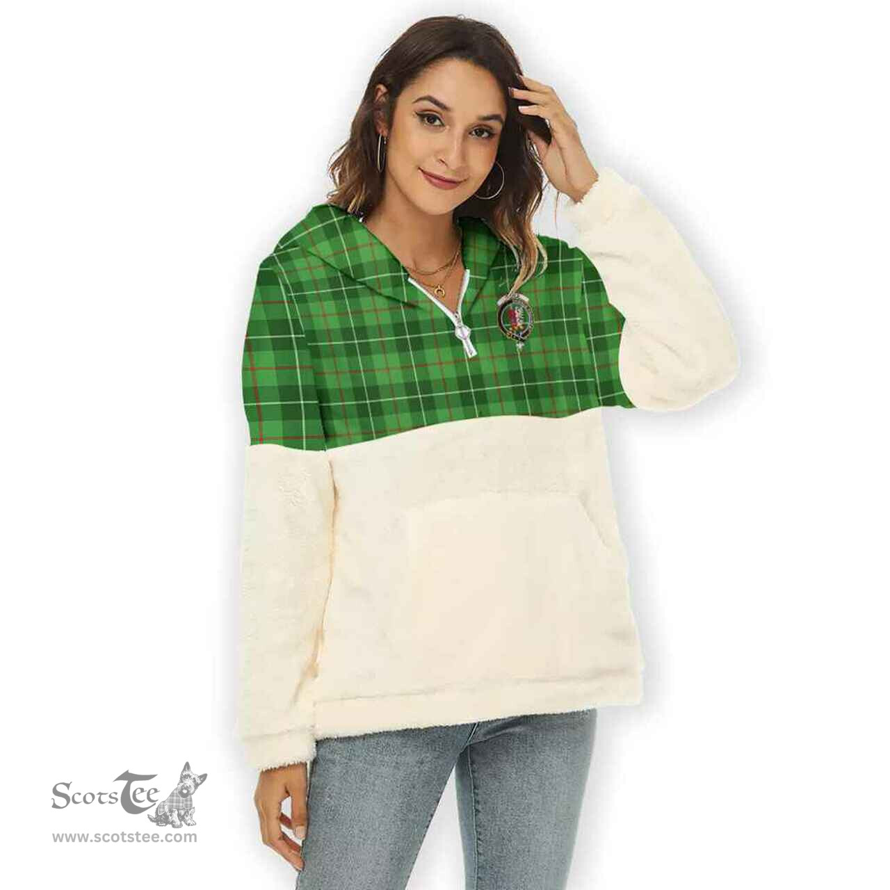 Scottish Boyle Clan Tartan Flannel Hoodie Women - Crest Classic Scottish Plaid Tartan Plaid