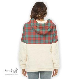 Scottish Dunbar Ancient Clan Tartan Flannel Hoodie Women - Classic Scottish Plaid Tartan Plaid