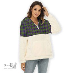 Scottish Ayrshire District Clan Tartan Flannel Hoodie Women - Classic Scottish Plaid Tartan Plaid