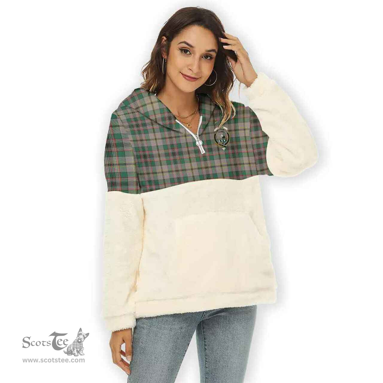 Scottish Craig Clan Tartan Flannel Hoodie Women - Crest Classic Scottish Plaid Tartan Plaid