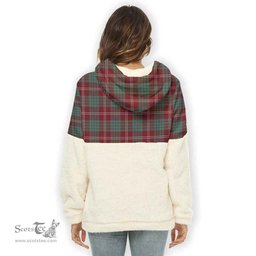 Scottish Crawford Clan Tartan Flannel Hoodie Women - Crest Classic Scottish Plaid Tartan Plaid