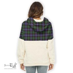 Scottish Galbraith Clan Tartan Flannel Hoodie Women - Crest Classic Scottish Plaid Tartan Plaid