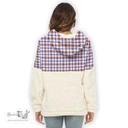 Scottish Boswell Modern Clan Tartan Flannel Hoodie Women - Classic Scottish Plaid Tartan Plaid