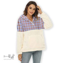 Scottish Boswell Modern Clan Tartan Flannel Hoodie Women - Classic Scottish Plaid Tartan Plaid