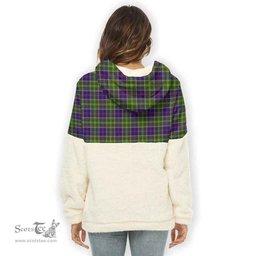 Scottish Dalrymple Clan Tartan Flannel Hoodie Women - Crest Classic Scottish Plaid Tartan Plaid