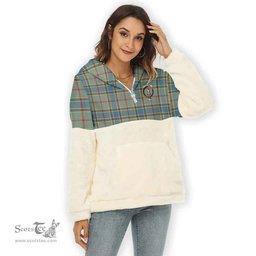 Scottish Balfour Clan Tartan Flannel Hoodie Women - Crest Classic Scottish Plaid Tartan Plaid