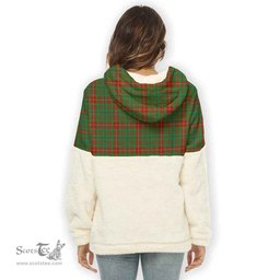 Scottish Fulton Clan Tartan Flannel Hoodie Women - Classic Scottish Plaid Tartan Plaid