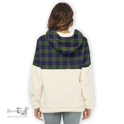 Scottish Colquhoun Modern Clan Tartan Flannel Hoodie Women - Classic Scottish Plaid Tartan Plaid