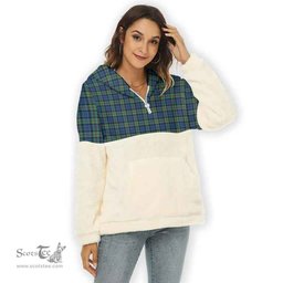 Scottish Baird Ancient Clan Tartan Flannel Hoodie Women - Classic Scottish Plaid Tartan Plaid