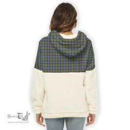 Scottish Campbell Faded Clan Tartan Flannel Hoodie Women - Classic Scottish Plaid Tartan Plaid
