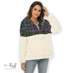 Scottish Blair Clan Tartan Flannel Hoodie Women - Crest Classic Scottish Plaid Tartan Plaid