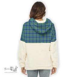 Scottish Falconer Clan Tartan Flannel Hoodie Women - Classic Scottish Plaid Tartan Plaid