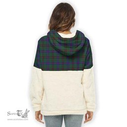 Scottish Davidson Modern Clan Tartan Flannel Hoodie Women - Classic Scottish Plaid Tartan Plaid