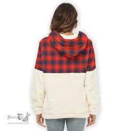 Scottish Fraser Clan Tartan Flannel Hoodie Women - Crest Classic Scottish Plaid Tartan Plaid