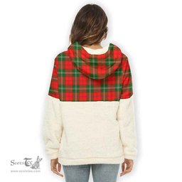 Scottish Gartshore Clan Tartan Flannel Hoodie Women - Crest Classic Scottish Plaid Tartan Plaid