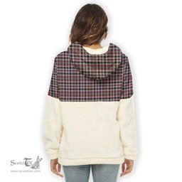 Scottish Borthwick Ancient Clan Tartan Flannel Hoodie Women - Classic Scottish Plaid Tartan Plaid