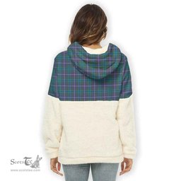 Scottish Douglas Clan Tartan Flannel Hoodie Women - Crest Classic Scottish Plaid Tartan Plaid