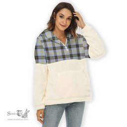 Scottish Bell of the Borders Clan Tartan Flannel Hoodie Women - Classic Scottish Plaid Tartan Plaid