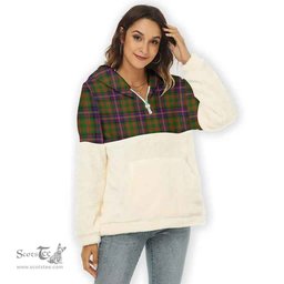 Scottish Cochrane Modern Clan Tartan Flannel Hoodie Women - Classic Scottish Plaid Tartan Plaid