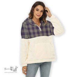 Scottish Cunningham Dress Blue Dancers Clan Tartan Flannel Hoodie Women - Classic Scottish Plaid Tartan Plaid