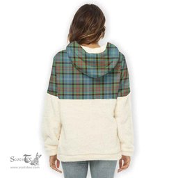 Scottish Cathcart Clan Tartan Flannel Hoodie Women - Crest Classic Scottish Plaid Tartan Plaid