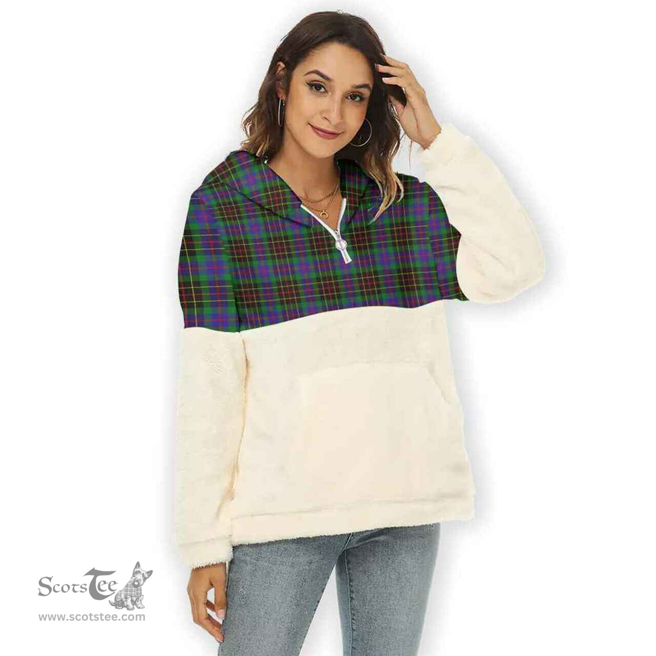 Scottish Brodie Hunting Modern Clan Tartan Flannel Hoodie Women - Classic Scottish Plaid Tartan Plaid