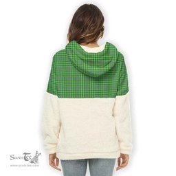 Scottish Currie Clan Tartan Flannel Hoodie Women - Crest Classic Scottish Plaid Tartan Plaid
