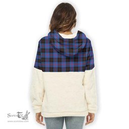 Scottish Angus Modern Clan Tartan Flannel Hoodie Women - Classic Scottish Plaid Tartan Plaid