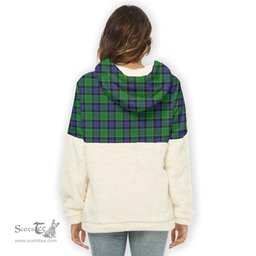 Scottish Graham of Menteith Modern Clan Tartan Flannel Hoodie Women - Classic Scottish Plaid Tartan Plaid