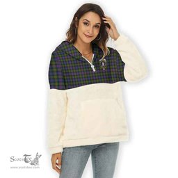 Scottish Fleming Clan Tartan Flannel Hoodie Women - Crest Classic Scottish Plaid Tartan Plaid
