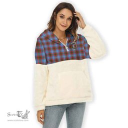 Scottish Dalmahoy Clan Tartan Flannel Hoodie Women - Crest Classic Scottish Plaid Tartan Plaid